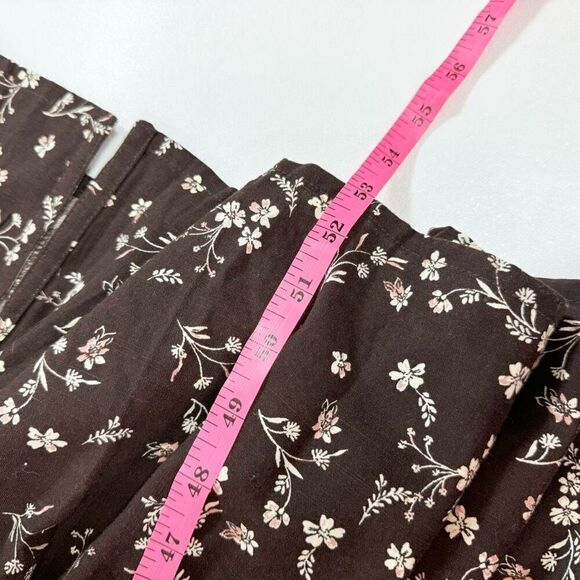 Cleo + Wolf Maxi Dress Womens 2XL XXL Tiered Brown Floral Smocked Cottagecore - Picture 6 of 13